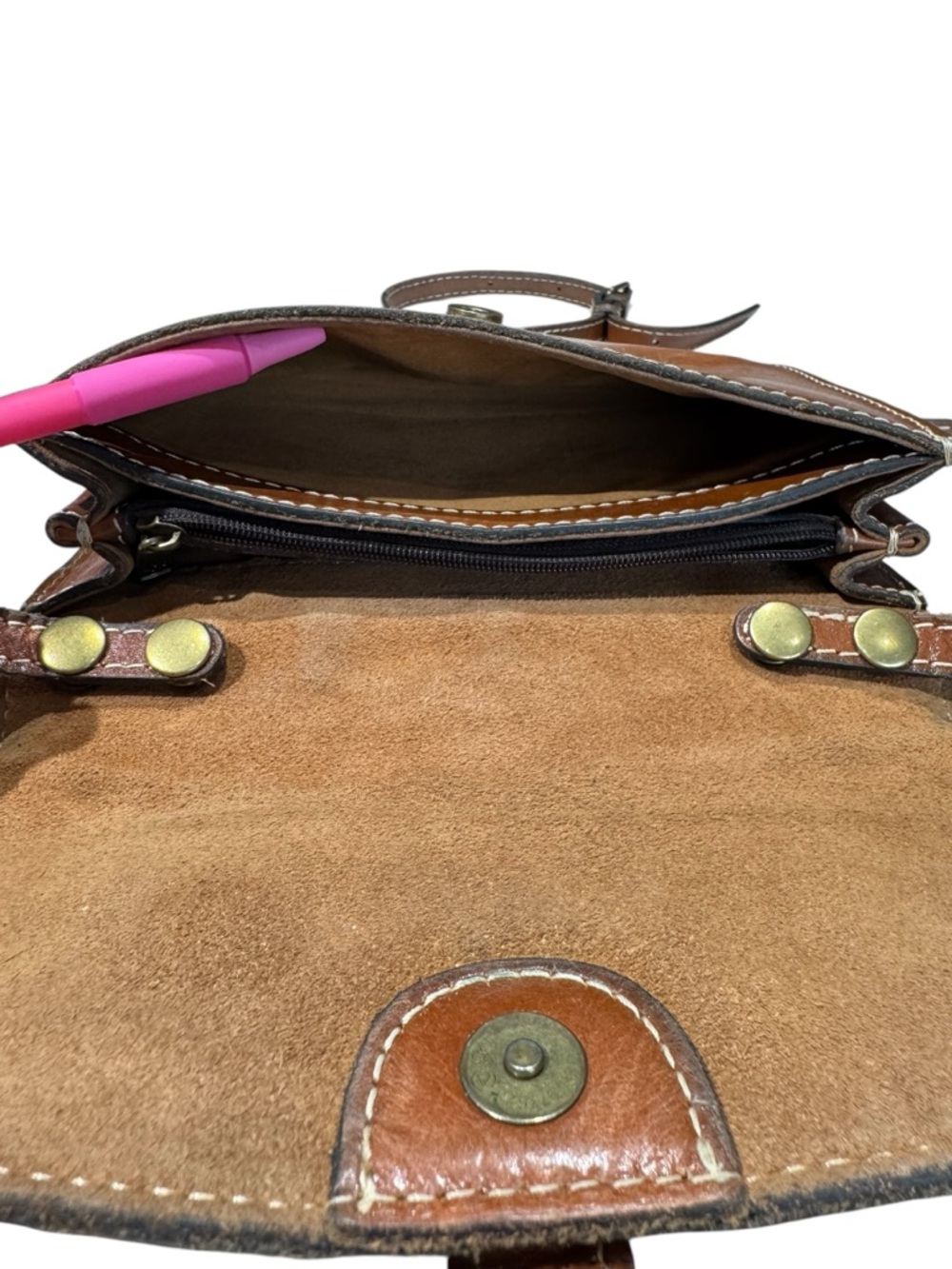 Patricia Nash Torri Tan Leather Mini Crossbody with Buckle - Picture 9 of 16